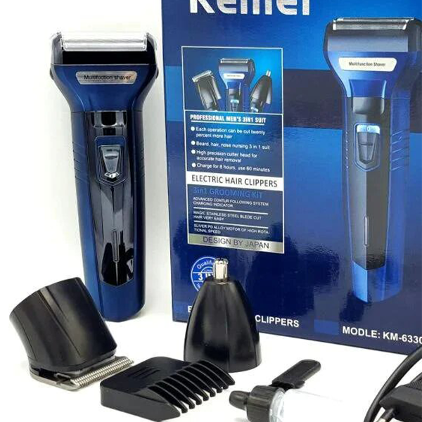KEMEI 3 in 1 Rechargeable Electric Shaver & Trimmer KM-6330